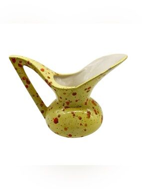 Vintage Mid-Century Modern Yellow Speckled Creamer